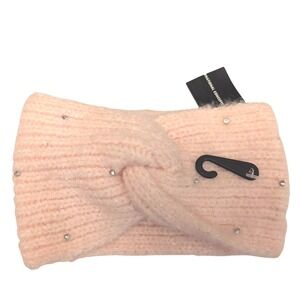 INC International‎ Concepts Blush Knit Headband Rhinestone Embellished